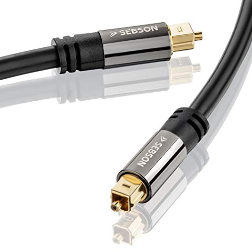 Sebson Cavo Ottico Audio Digitale Toslink 2M, Cavo Fibra Ottica Per Soundbar, Tv, Impianti Hifi, Console Di Gioco, Impianti Home Cinema