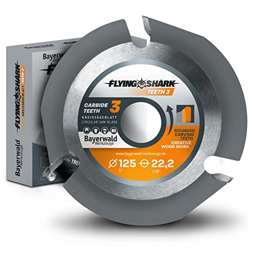 Bayerwald Flying Shark Ø 125 Mm (3 Denti), Lama Per Sega Per Legno, Intaglio, Scricchiolare, Per Tagli Più Rapidi