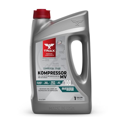 Triax Kompressor Mv Iso 100 Olio Completamente Sintetico Per Compressori D'Aria Rotativi, A Palette, A Vite, Reciproci, Silenziosi E Pompe A Vuoto: Al