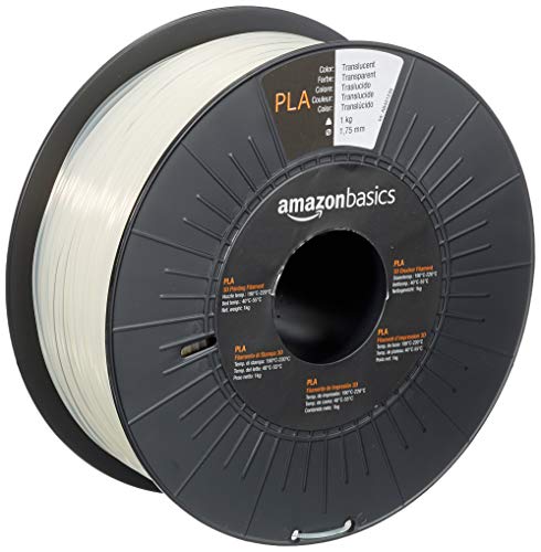 Amazon Basics - Filamento Per Stampanti 3D, In Polilattato (Pla), 1.75 Mm, Traslucido, 1 Kg Per Bobina