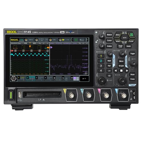 Rigol Dho914S Oscilloscopio Digitale Portatile,125Mhz,12Bit,4 Canali Analogici, 16 Canali Digitali,Supporta L'Analisi Del Diagramma Di Bode,Generatore