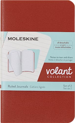 Taccuino Moleskine A Righe Arancione-Blu Xs - Set Da 2