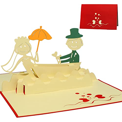 Lin Pop Up Biglietti Di Matrimonio Inviti, Matrimonio, 3D Copertura Valentin Biglietti Di Auguri, Biglietti Di Auguri Matrimonio, Coppia Di Sposi In B