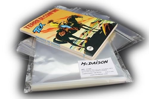 Mc Daison 100 Pezzi Busta Bustina Copertina Richiudibile 17 X 21,3 Cm Per Fumetti Bonelli Tex (Dal N.121 In Poi), Zagor, Mister No, Comandante Mark (1