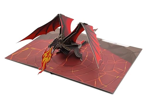 Biglietto Pop-Up 3D Dragon Fire Fantasy Per Compleanno, Laurea, San Valentino, Festa Del Papà, Anniversario, Ringraziamento, Guarigione, Tutte Le Occa