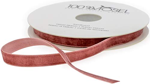 100% Mosel Nastro Per Decorazioni Velluto, In Rosa Antico (1 Cm X 10 M), Nastro Da Regalo Effetto Velluto, Nastro Elegante Per Decorazioni & Creazioni