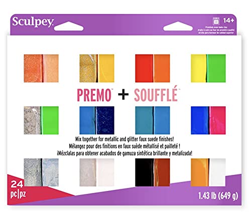 Sculpey Pope4009 Argilla Da Forno Polimerica, 24 Pezzi