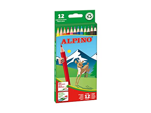Alpino Matite Colorate 12 Unità | Matite Colorate Per Bambini | Disegna E Colora Con Colori Brillanti E Vivaci | Materiale Scolastico | Astuccio Di Ma