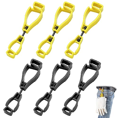 Ncheli 6 Pcs Clip Per Guanti Da Lavoro,Clip Di Sicurezza Per Guanti，Glove Clip,Guanto Grabber Clip,Porta Guanti Cinturone,Evitare La Perdita Di Guanti