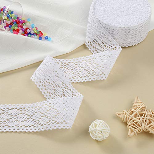 Dahi Nastro In Pizzo Di Cotone 10M Bianco Nastro Decorativo In Pizzo 4.5Cm Per Matrimonio, Decorazione Fai Da Te