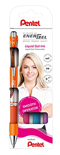 Pentel Bl77-4Col Energel Liquid Gel-Tintenroller, 0,35Mm Strichstärke, 4Er Set, Sortiert Mit Druckmechanik