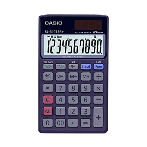 Casio Sl-310Ter+ Calcolatrici Tascabili - Display A 10 Cifre, Con Euroconvertitore