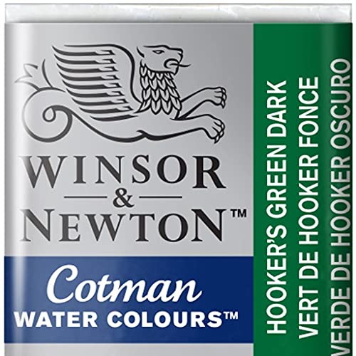 Winsor & Newton 301696 Cotman Colori Acquerello, Viridian, Verde (Hooker'S Green Dark), 1.9X1.6X1.1 Cm, 5 Unità