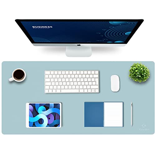 Knodel Tappetino Scrivania, Sottomano Scrivania, 90Cm X 43Cm In Similpelle Pu, Tappetino Per Laptop, Copri Scrivania, Doppia Facciata (Azzurro)
