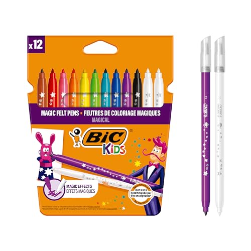 Bic Deutschland Bic Kids Colour & Erase Pennarelli Magici Con Tinta Cancellabile, Confezione Da 12
