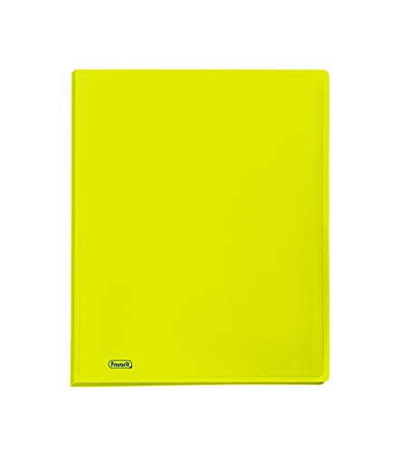 Favorit Portalistino Neon Con 60 Buste Formato Interno 22X30 Cm, Giallo Fluo