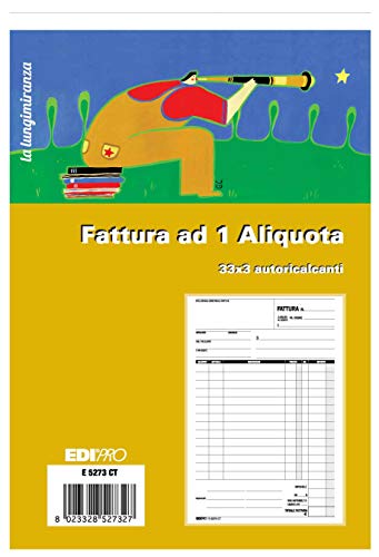 Edipro - E5273Ct - Blocco Fattura 1 Aliquota 33X3 Autoricalcante F.To 22X14,8