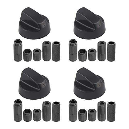 Cam2 Set Di 4 Manopole Di Controllo Universali Per Forno, Per Tutti I Tipi Di Forni, Fornelli E Piani Cottura, Da 6 A 11,5 Mm, Nero