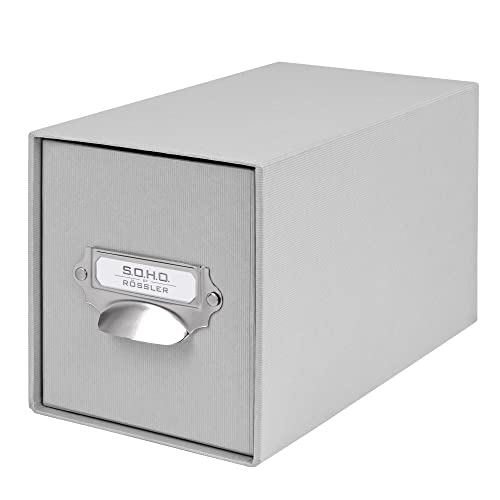 Rössler 1327452170 - Scatola Porta Cd S.O.H.O., Con Targhetta Incassata Scrivibile, Colore: Pietra, 1 Pezzo