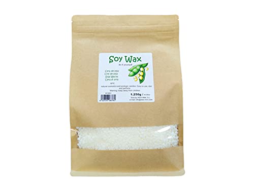 Waxim. Cera Di Soia Per Candele Biologiche E Cosmetica Naturale 1.250 G In Perle.