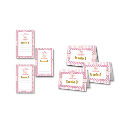 20 Cartellini Segnaposto (10X8Cm) + 20 Segnatavolo (15X10Cm) Per Festa Battesimo Stampati Con Cura Segnatavolo Di Carta Per Bimbo E Bimba Decorazione