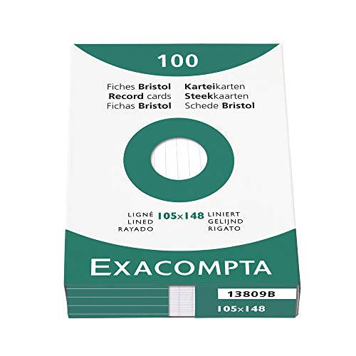 Exacompta 13809B Cartoncini Bristol, 10X14 Cm, Bianco