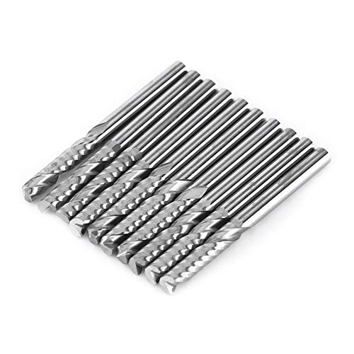 Set Di Frese, Frese A Spirale In Carburo Di Tungsteno Da 10 Pezzi Frese A Singolo Flauto Frese A Cnc Codolo Da 4 Mm