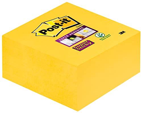 Post-It 57524 Foglietti Super Sticky, 350 Fogli, Confezione Singola, 76 X 76 Mm, Giallo/Oro
