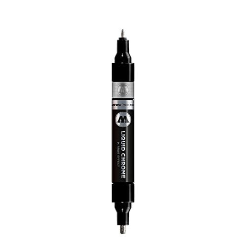 Molotow Pennarello A Doppia Punta In Cromo Liquido, Effetto Specchio, Punta Doppia, 1,5 E 4 Mm