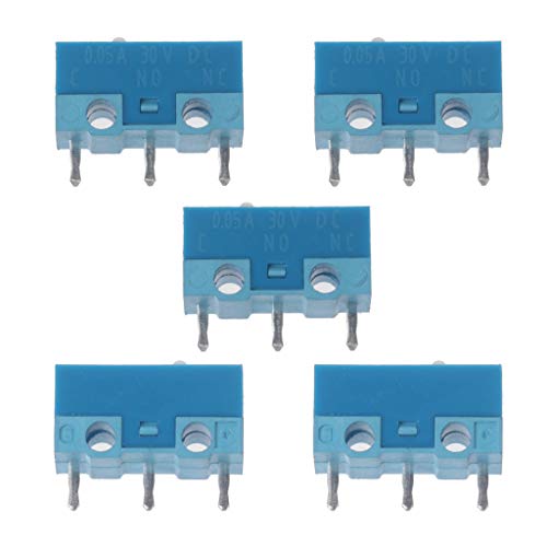 Feilinka 5Pcs Original Huano White Dot Blue Shell 0.74N Microinterruttore Per Mouse Contatti In Lega D'Argento 20 Milioni Di Vita