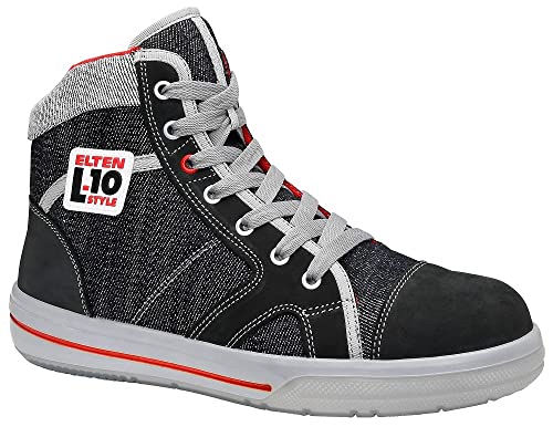 Elten Scarpe Antinfortunistiche Sensation Mid Esd S2, Uomo, Pelle/Tessuto, Puntale In Acciaio, Leggere, Sportive, Nero, Misura: 43