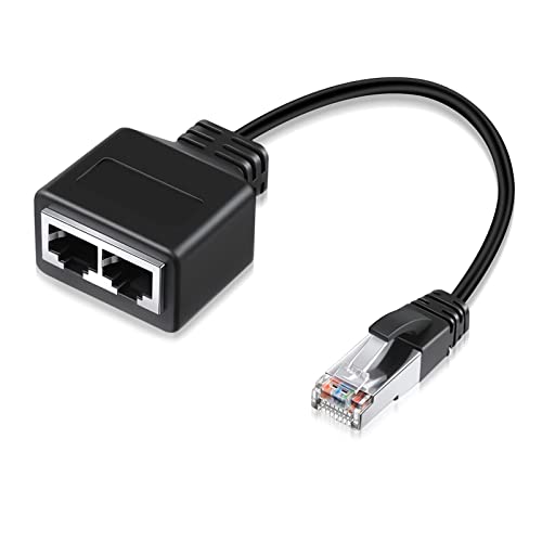 Cavo Adattatore Rj45 (Nuovo) Rj45 Maschio A Femmina Doppio Adattatore (15 Cm) Può Essere Utilizzato Per Passare Reti Tra Due Computer (Non Utilizzato