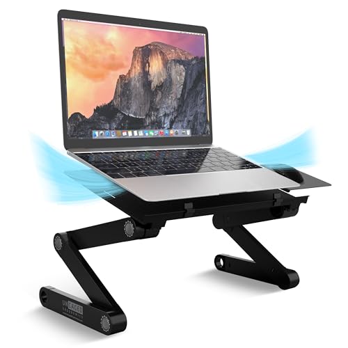 Workez Migliore Di Raffreddamento Stand W/Tappetino Per Mouse Ergonomico Regolabile In Altezza E Angolo Lap Scrivania Per Letto Couch. Alluminio Piegh