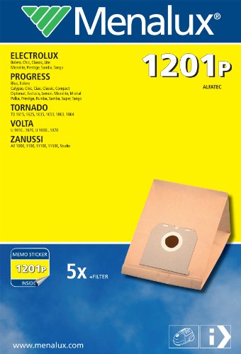Menalux 1201 P Sacchetti Per Aspirapolvere, 5 Pezzi