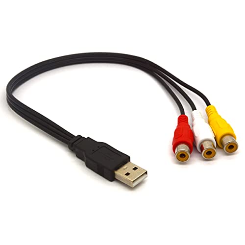 Tomost Cavo Usb A Rca Usb 2.0 Maschio A 3 Rca Femmina Jack Splitter Audio Video Av Composito Cavo Adattatore Per Tv Pc Hdd Dvr (30 Cm)
