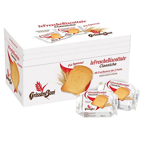 Fette Hotel Grissin Bon Le Fresche Biscottate Classiche Più Spesse - Gr 18 X 48 Confezioni Da 2 Fette