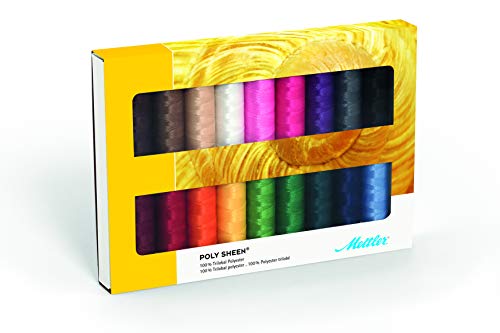 Mettler Filo Da Ricamo Poly Sheen® – Filo Da Ricamo Antistrappo In Poliestere Trilobato Al 100%, Per Macchina Da Cucire E Ricamo A Mano – Bobine Da 18