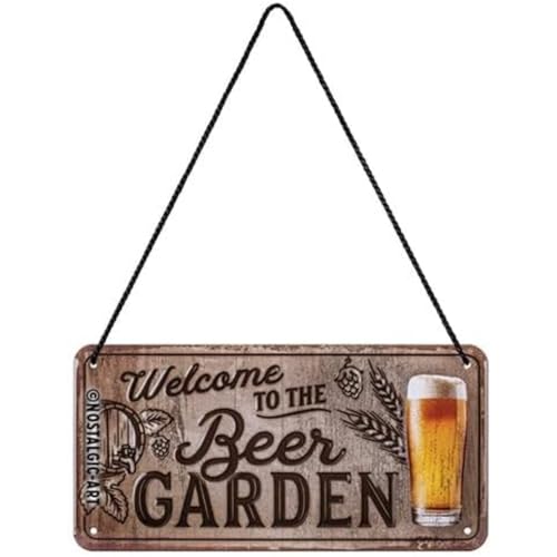 Nostalgic-Art Targa Da Appendere, Welcome To Beer Garden – Idea Regalo Per Amanti Della Birra, In Metallo, Design Retrò Per Decorazione, 10 X 20 Cm