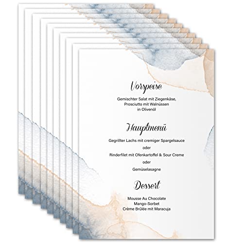 Mavanto Carta Menu Matrimonio Da Stampare Din A5 - Carte Bevande Vuote Personalizzabili Per Diverse Occasioni (10X Pezzi, Design 5)
