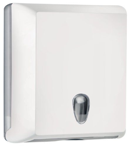 Dispenser Distributore Porta Asciugamani In Carta A Muro Per Salviette Piegate A Z Colorato Colored Soft Touch (Bianco)