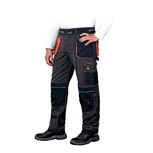Leber & Hollman Lh-Fmn-T_Sbp46 - Pantaloni Tecnici Da Lavoro, Sagomati, Taglia 46, Colore: Blu/Nero/Arancione