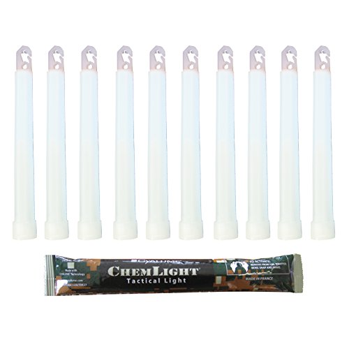 Cyalume Bastoncino Luminoso Bianco Militare Chemlight Lightsticks 15Cm - Light Sticks Ultra-Luminosi 8 Ore (Scatola Da10)