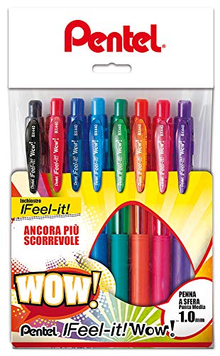 Pentel Bx440 Feel-It! Wow! Sfera A Scatto 1,0 Mm 8 Colori Assortiti