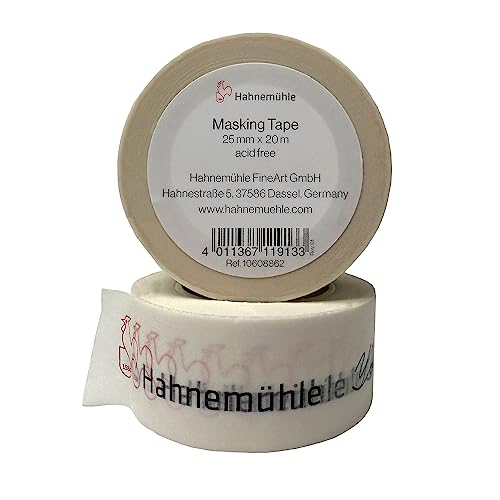 Hahnemühle Nastro Adesivo Impermeabile Washi Per Acquerello, 20 Metri (Bianco, 25 Mm)
