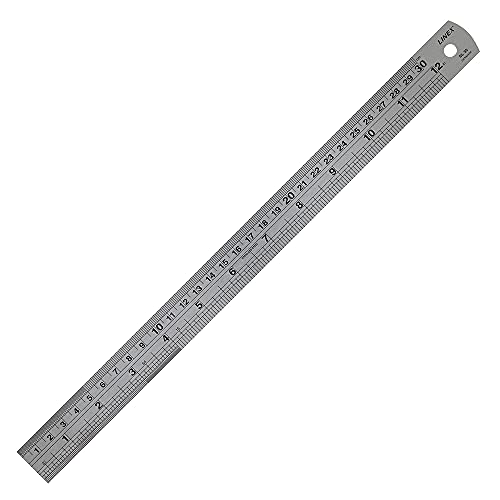 Linex Ruler Stainless Steel Imperial And Metric With Conversion Table 300Mm Ref Lxesl30