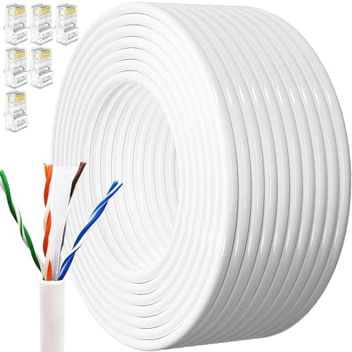 Cavo Ethernet 30 Metri, Cat 6 Bobina Cavo Lan Per Esterno Non Schermata Cavo Di Rete Cross 30M Molto Lungo Filo Ethernet Utp Awg23 Gigabit Cavo Intern