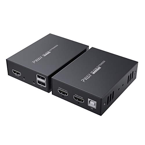 Pw-Ht225Hk Hdmi Kvm Usb Extender 165Ft /50M Trasmissione Su Single Cat5E / 6/7 Full Hd 1080P Supporto Loop Out Funzione Edid 3D