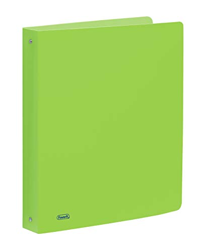 Favorit Raccoglitore In Polipropilene Neon, 22 X 30 Cm, 4 Anelli Tondi Da 30 Mm, Verde Fluo