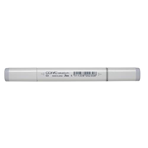 Copic Sketch Cool Gray No.3 C3 - Pennarello Professionale A Doppia Punta - Marker Ricaricabile, Ultra Sfumabile E Con Punte Sostituibili - Per Illustr