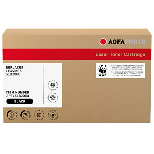 Agfaphoto - Toner Laser Sostituisce Lexmark 51B2000, 2500 Pagine, Nero (Per L'Uso In Lexmark Ms317)
